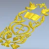 Вертикальная декоративная панель с крестом и голубями - STL для ЧПУ