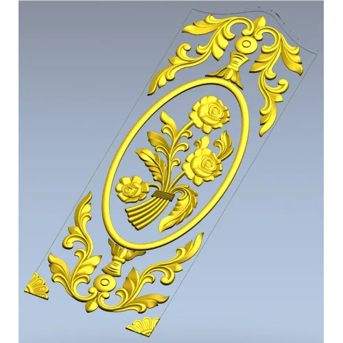 Rose Medallion Vertical Relief - STL 3D Model for CNC