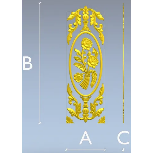 Rose Medallion Vertical Relief - STL 3D Model for CNC