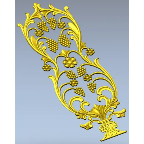 Вертикальная резная накладка "Виноградный шлейф" - 3D модель STL для ЧПУ