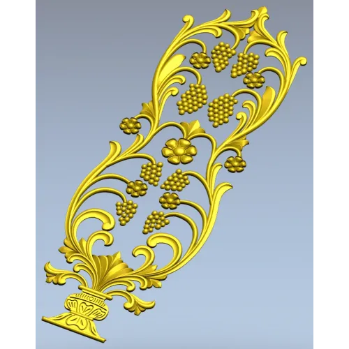 Вертикальная резная накладка "Виноградный шлейф" - 3D модель STL для ЧПУ