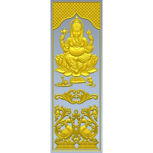 Ganesha Relief Panel STL for CNC Carving