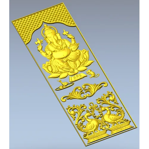 Ganesha Relief Panel STL for CNC Carving