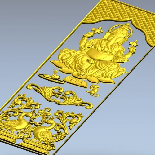 Ganesha Relief Panel STL for CNC Carving