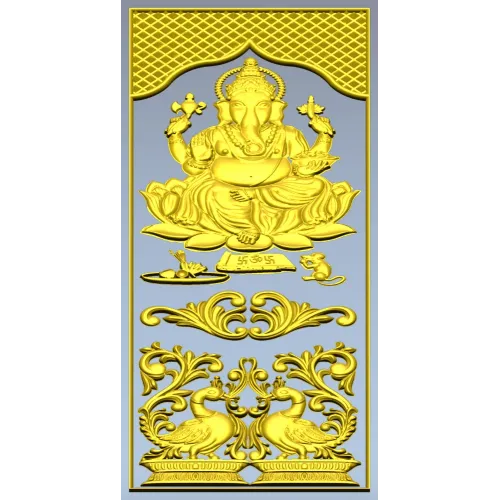 Ganesha Relief Panel STL for CNC Carving