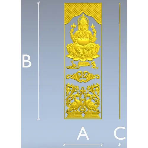 Ganesha Relief Panel STL for CNC Carving