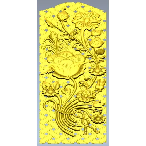 Floral Lattice CNC Panel STL