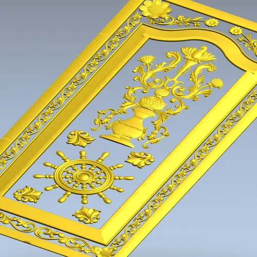Дверная панель с вазой и штурвалом - 3D модель STL для ЧПУ