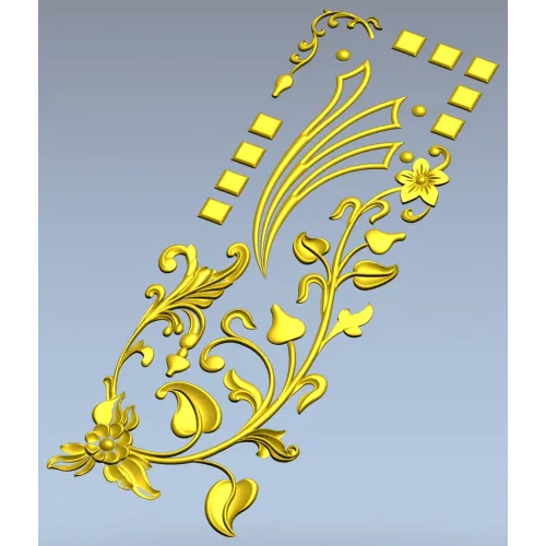 Вертикальная декоративная накладка "Винтажная лиана" - STL для ЧПУ