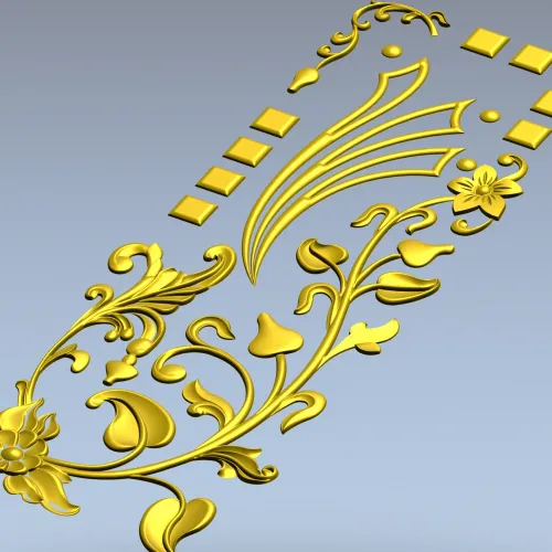 Вертикальная декоративная накладка "Винтажная лиана" - STL для ЧПУ