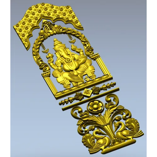 Ganesha Shrine Door Panel STL for CNC