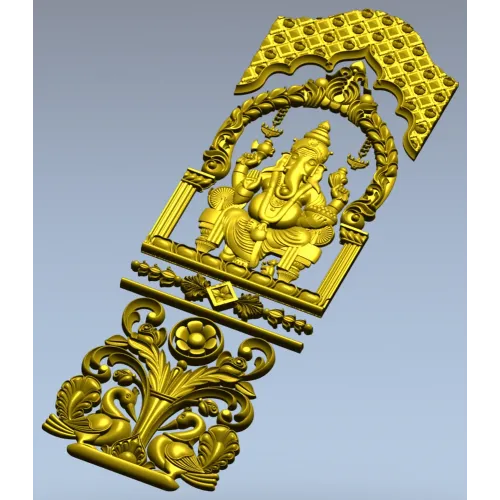 Ganesha Shrine Door Panel STL for CNC