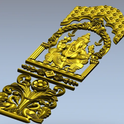 Ganesha Shrine Door Panel STL for CNC