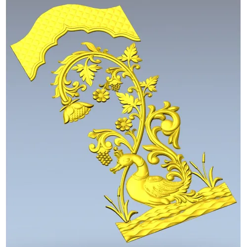 STL панель "Виноградная утка" - 3D модель для ЧПУ