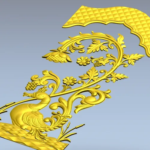 STL панель "Виноградная утка" - 3D модель для ЧПУ