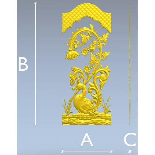 STL панель "Виноградная утка" - 3D модель для ЧПУ