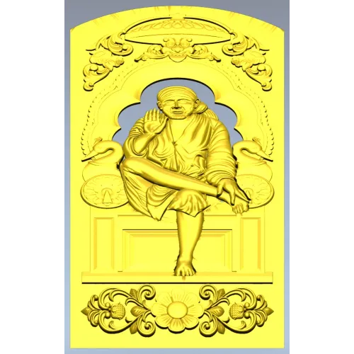 Саи Баба - рельефная дверная панель STL для ЧПУ