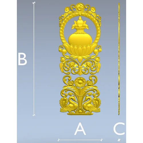 Декоративная накладка "Ваза и лебеди" - 3D модель STL для ЧПУ