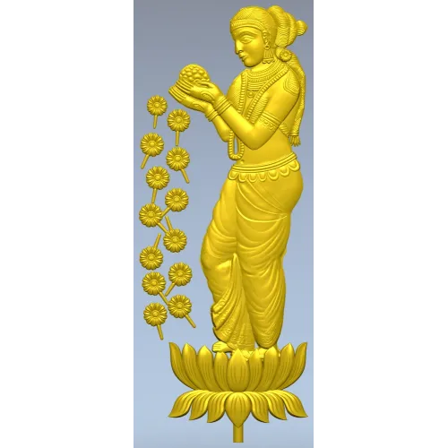3D модель "Лотосная нимфа" - декор для ЧПУ (STL)