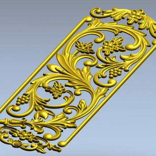 Декоративная панель вензелей с виноградной темой - 3D модель STL для ЧПУ