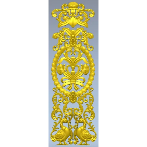 Baroque Vertical Applique STL 3D Model for CNC