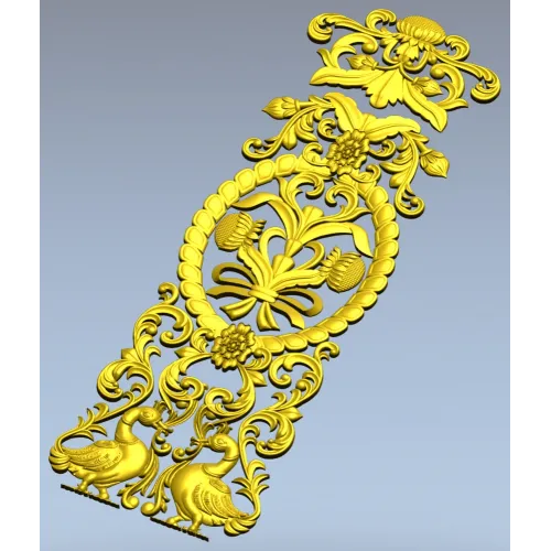 Baroque Vertical Applique STL 3D Model for CNC