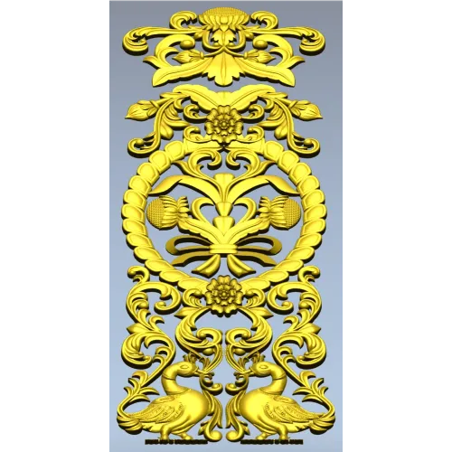 Baroque Vertical Applique STL 3D Model for CNC