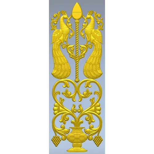 Peacock Ornamental Panel STL for CNC Milling