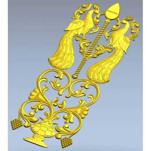 Peacock Ornamental Panel STL for CNC Milling
