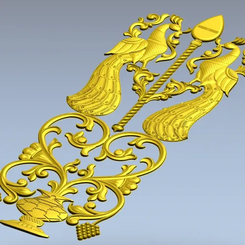 Peacock Ornamental Panel STL for CNC Milling