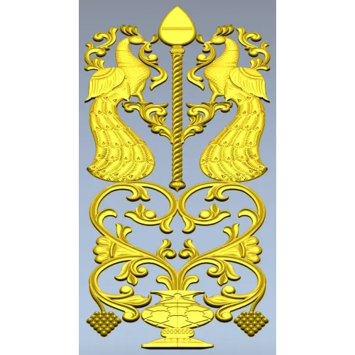 Peacock Ornamental Panel STL for CNC Milling