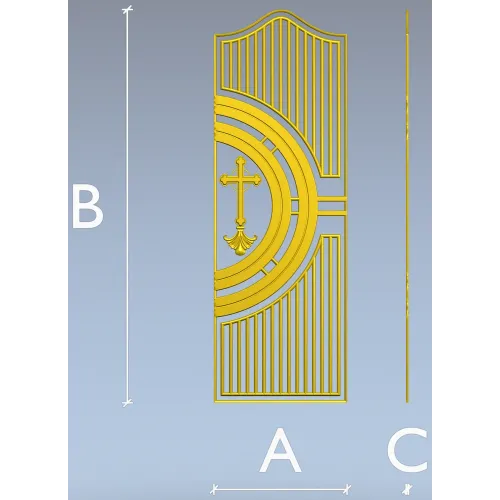 Heritage Cross Door Panel - STL 3D model for CNC