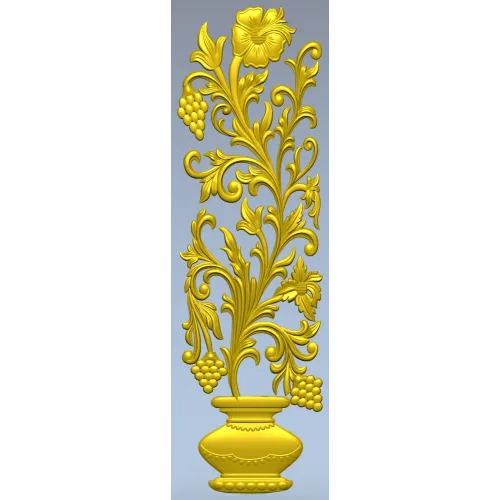 Vine Vase Vertical Relief STL for CNC