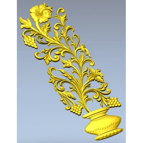 Vine Vase Vertical Relief STL for CNC