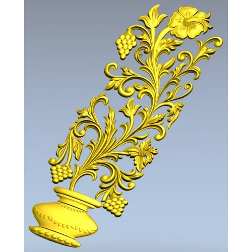 Vine Vase Vertical Relief STL for CNC