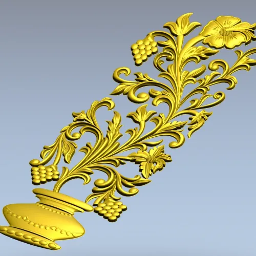 Vine Vase Vertical Relief STL for CNC
