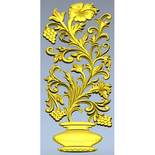 Vine Vase Vertical Relief STL for CNC