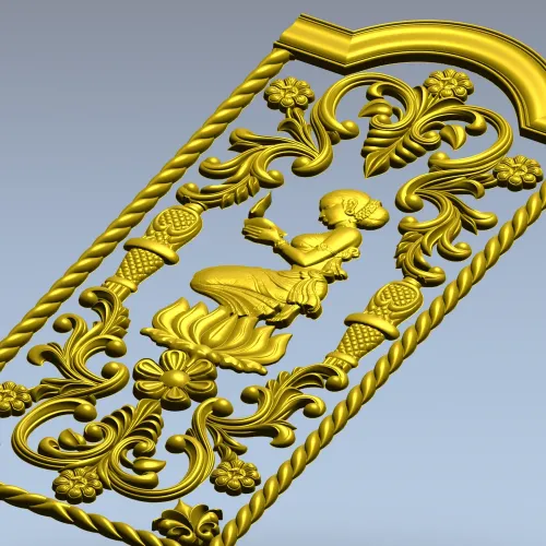 Панель "Лотосовая молитва" - 3D модель STL для ЧПУ