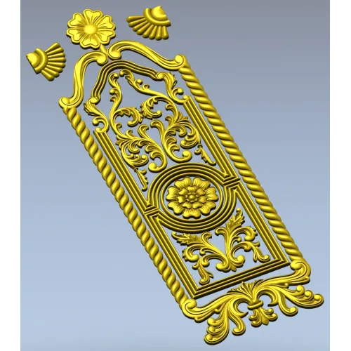 Ornate Rosette Door Panel STL for CNC