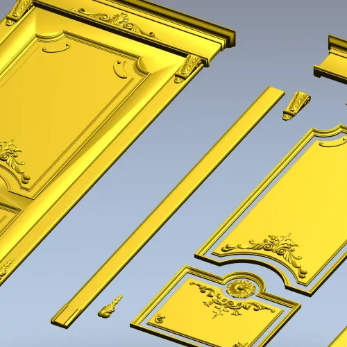 STL модель дверной филёнки с розеткой - 3D модель stl для ЧПУ