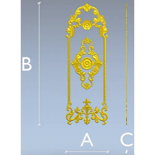 Regal Acanthus Door Panel STL 3D model for CNC