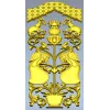 Декоративная дверная панель "Павлины и амфора"