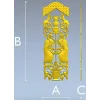 Декоративная дверная панель "Павлины и амфора"