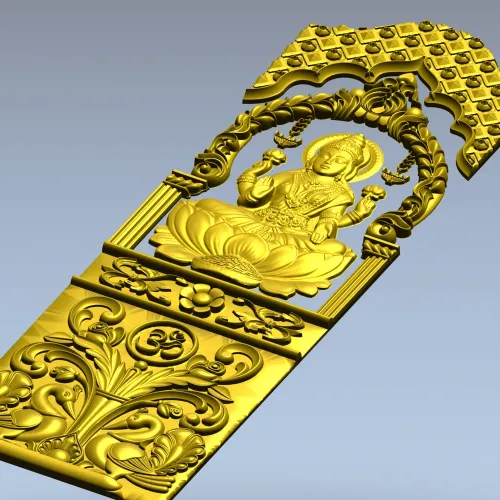 Рельефная дверная панель с Лакшми - 3D модель STL для ЧПУ