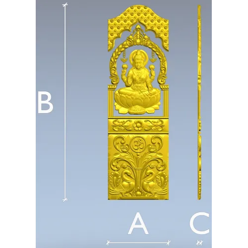 Рельефная дверная панель с Лакшми - 3D модель STL для ЧПУ