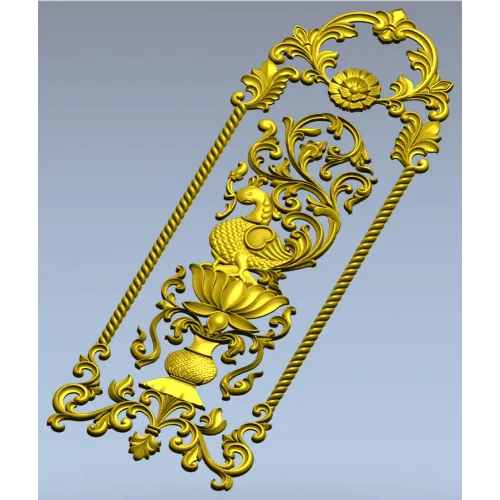 Lotus Peafowl Vertical Panel STL for CNC