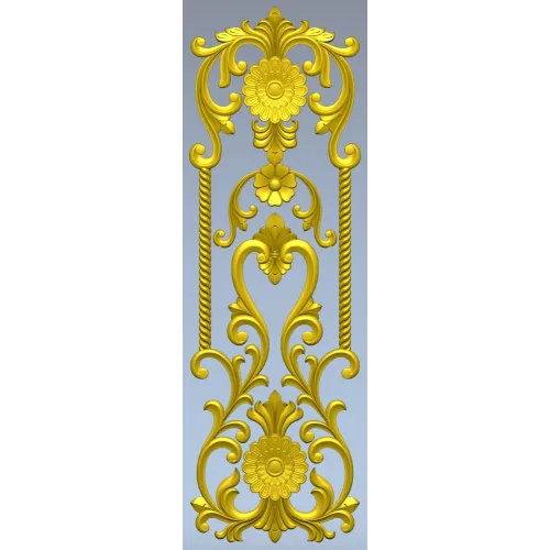 Ornate Floral Door Panel STL for CNC