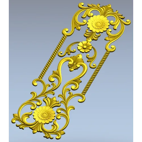 Ornate Floral Door Panel STL for CNC
