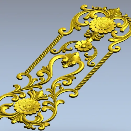 Ornate Floral Door Panel STL for CNC