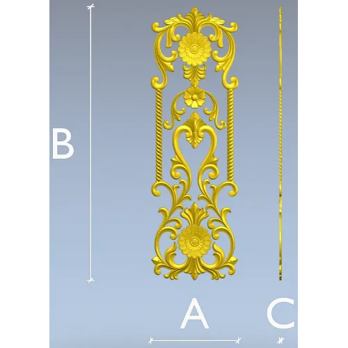 Ornate Floral Door Panel STL for CNC